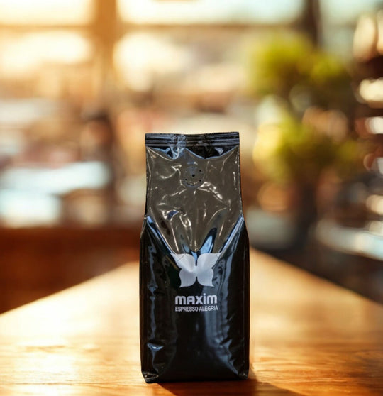 Maxim Black Espresso Alegria 1kg Ganze Bohnen - Italienische Röstung - Maxim Coffee Shop