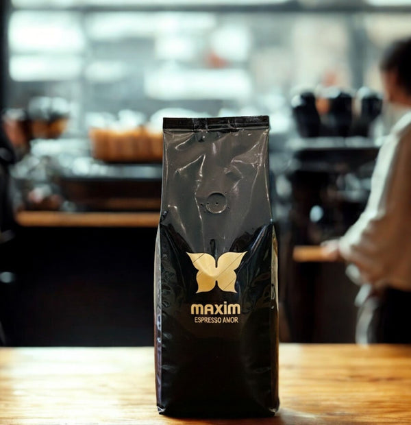 Maxim Espresso Amor 1kg Ganze Bohnen - 90% Arabica Premium Kaffee - Maxim Coffee Shop